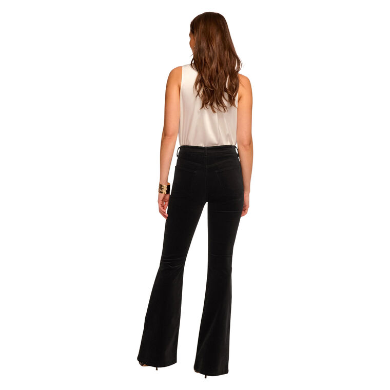 Helena High-Rise Velvet Flare Jean image number null