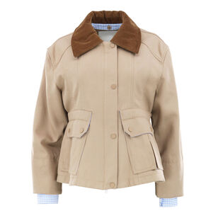 Cropped Flounce Combo Jacket