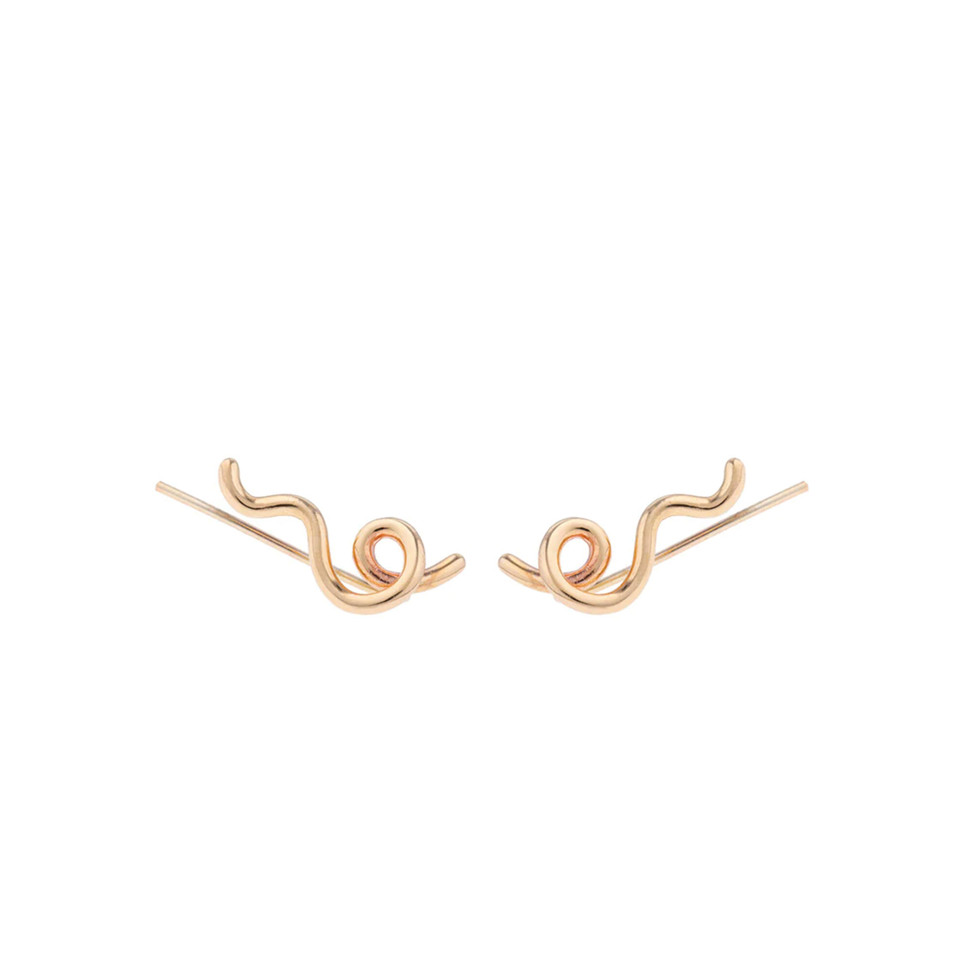 【BEA BONGIASCA】short wave 9-karat gold イヤリング Bea Bongiasca Single Wave Hoop Earrings in 9K Yellow Gold