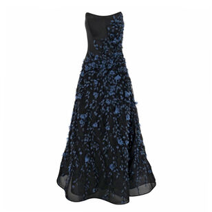Strapless Floral Embellished Gown
