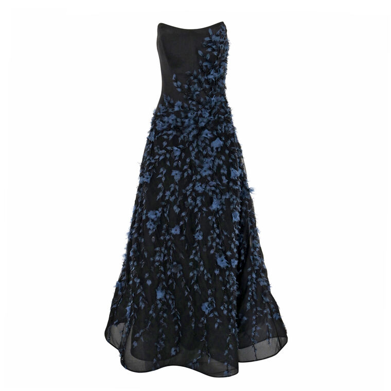 Strapless Floral Embellished Gown image number null