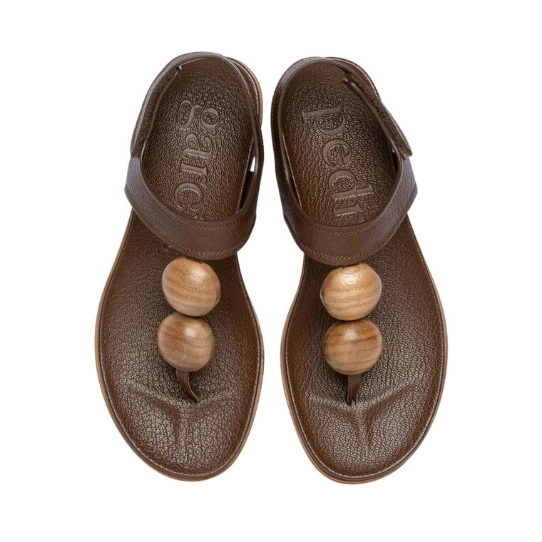 Jovanka Wood Cabochon Flat Thong Sandal image number null
