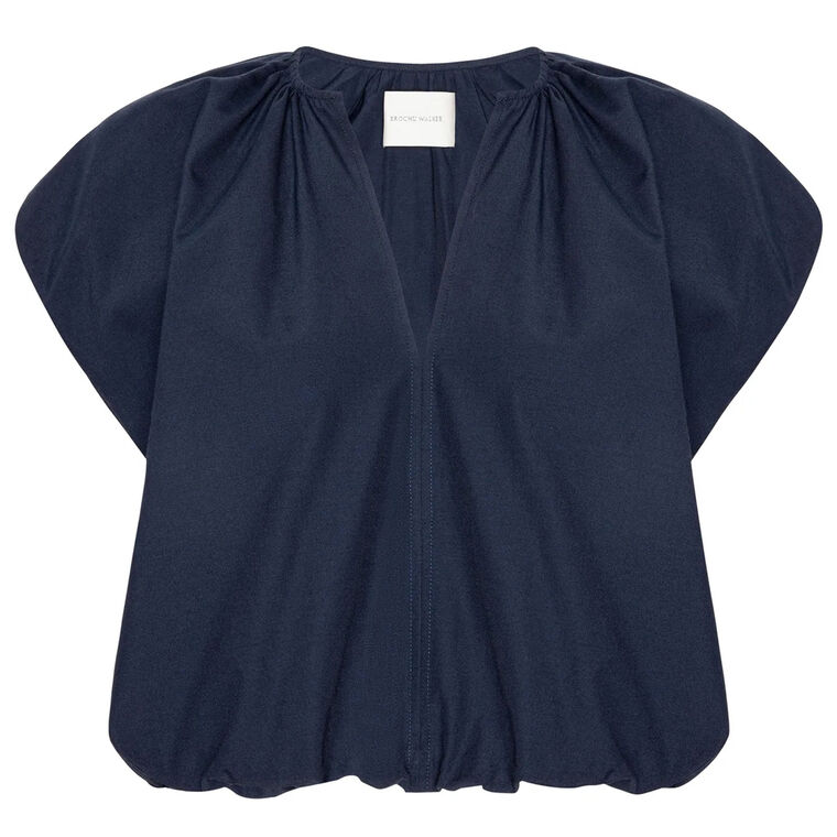 The Louie Short Sleeve Shirred Top image number null