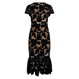 Clover Short Sleeve Open Back Midi Dress