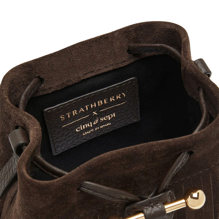 Osette Midi Suede Pouch With Fringe image number null