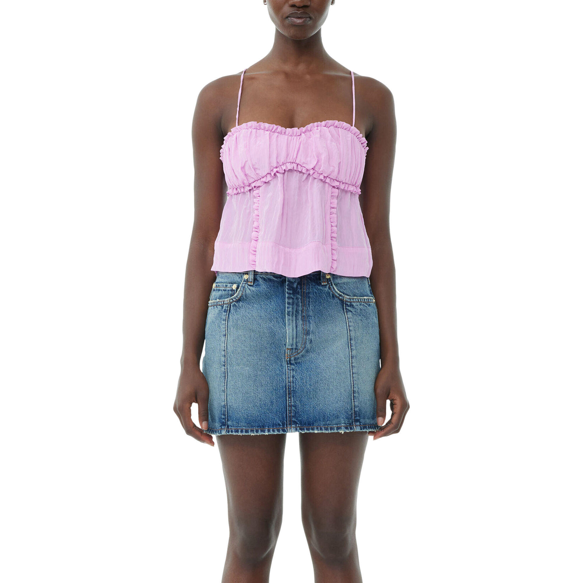 プランと料金 Sparkle Logo Skirt Mini Denim Mサイズ