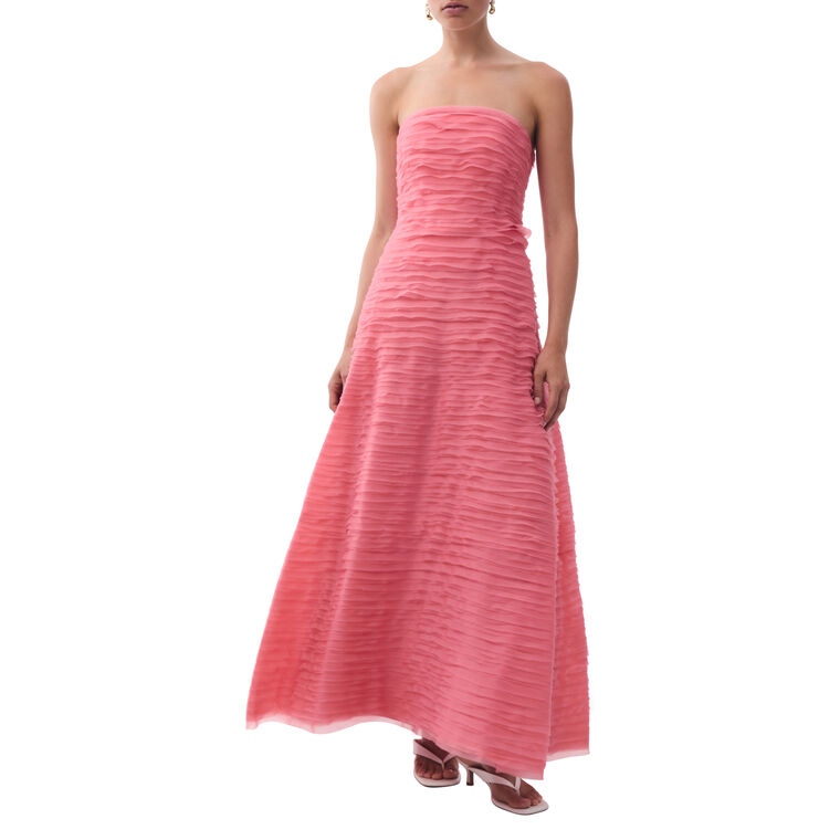 Soundscape Strapless Organza Maxi Dress image number null