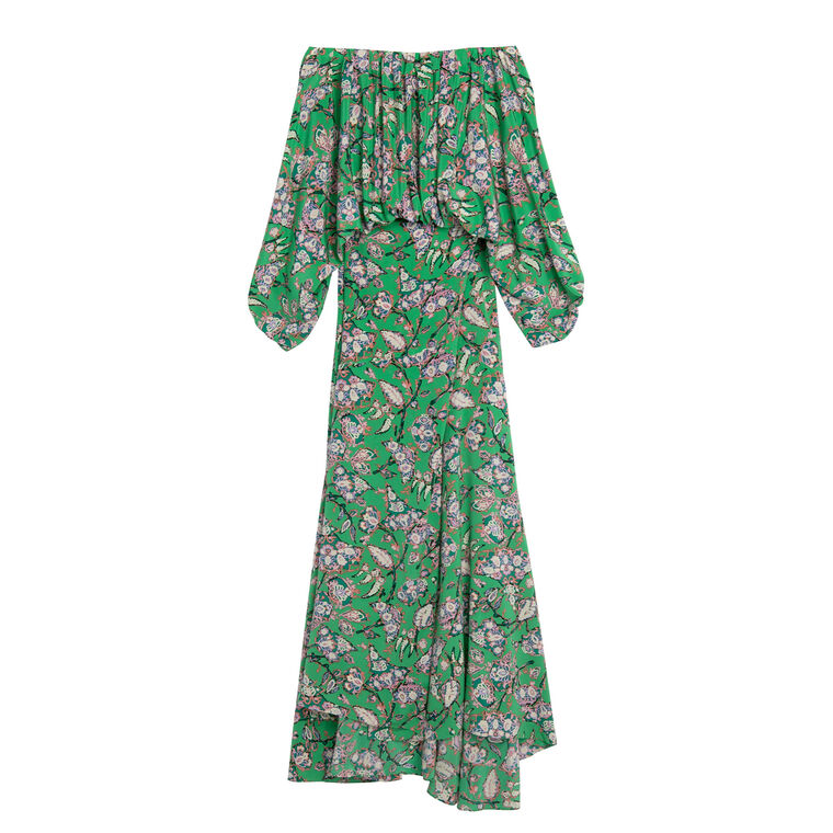 Natalia Silk Off Shoulder Dress image number null