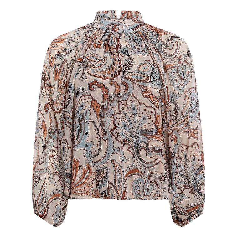 Scottie Long Sleeve Paisley Blouse image number null