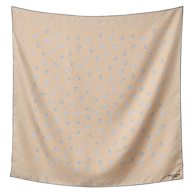 Silk Twill Flower Border Silk Scarf image number null