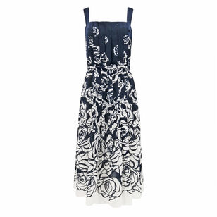 Sleeveless Abstract Degrade Roses Dress