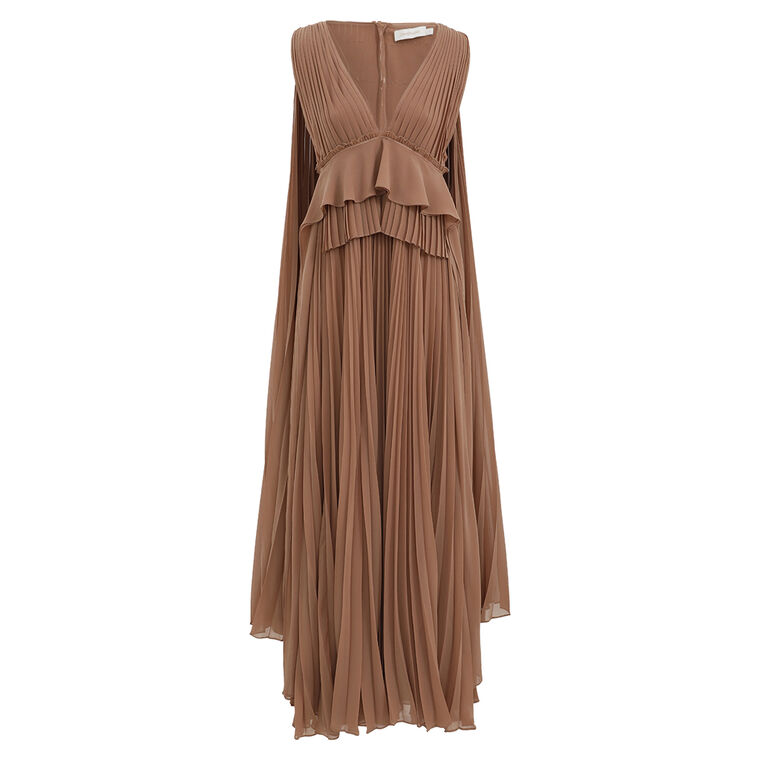 Memento Sleeveless Pleated Gown image number null
