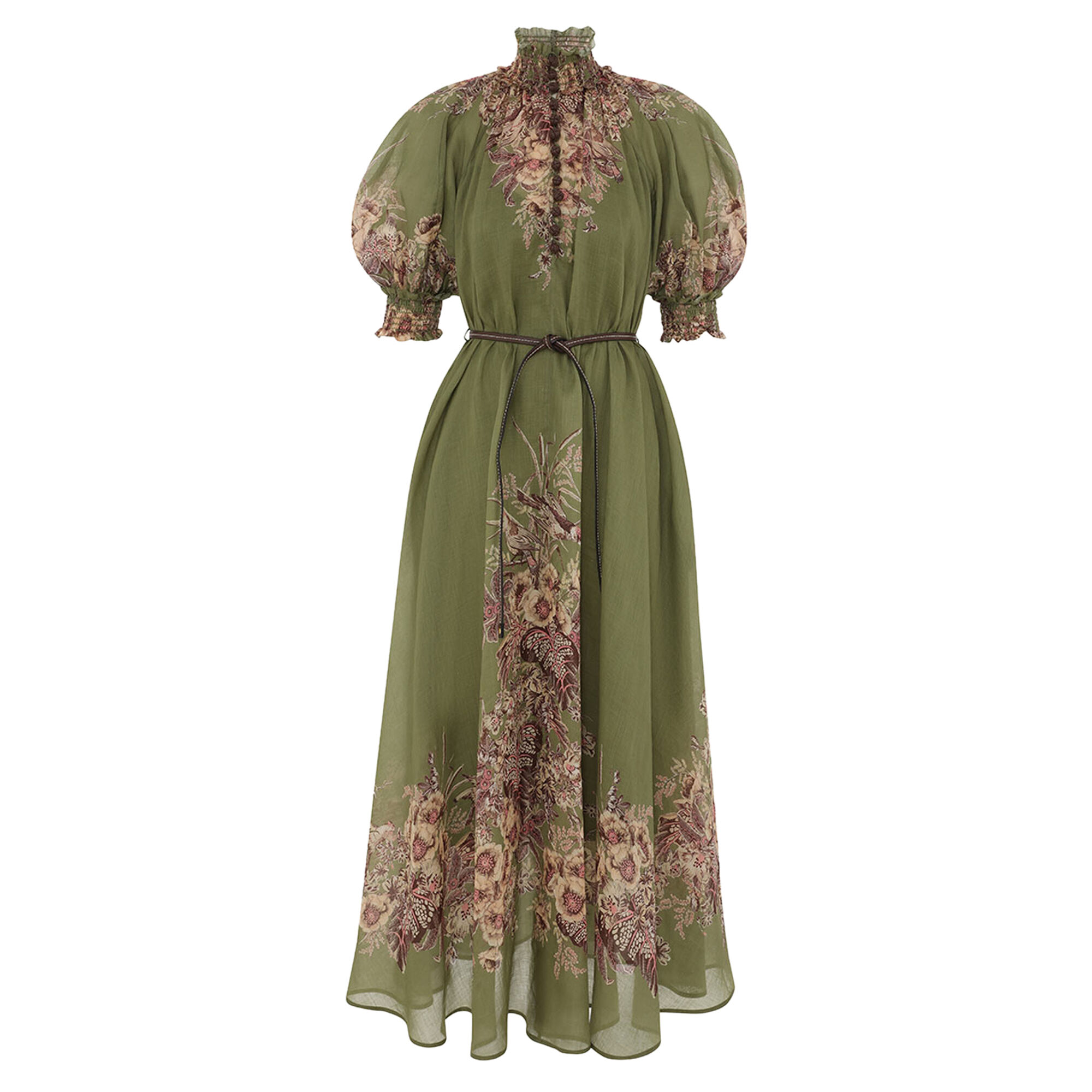 【Zimmermann】プリーツドレス NWOT Zimmermann August Patch Floral Linen Wrap Mini Dress