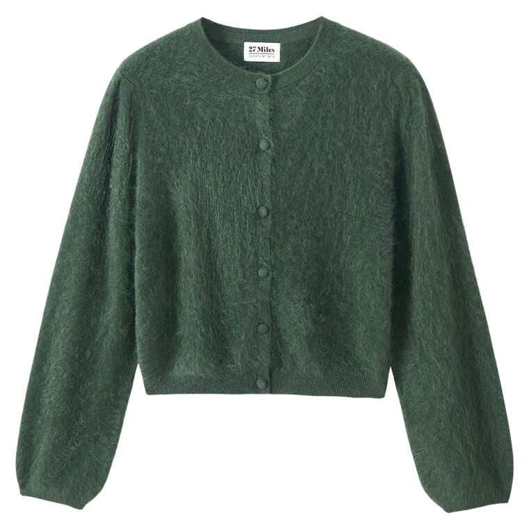 Ivy Brush Cashmere Lantern Sleeve Cardigan image number null