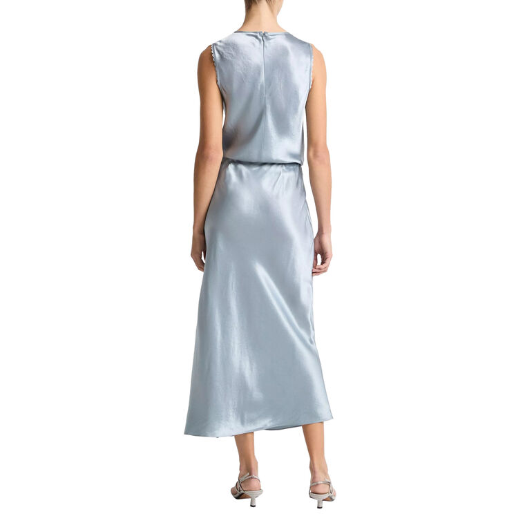 Satin Side-Slit Slip Skirt image number null