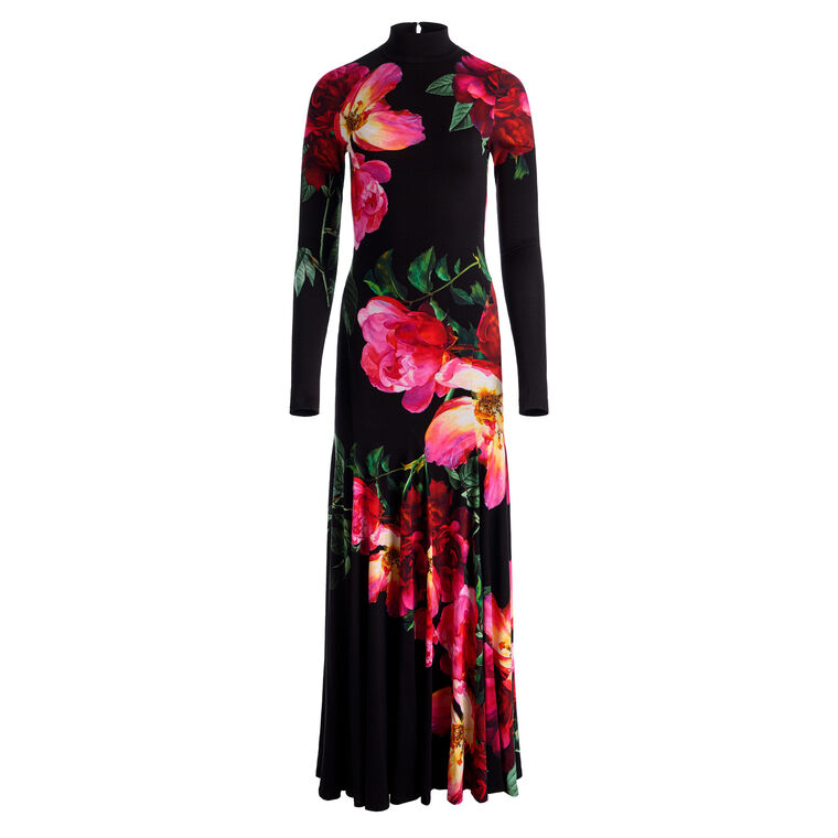 Augusta Long Sleeve Open Back Turtleneck Maxi Dress image number null