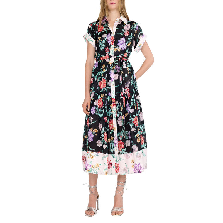 Robbin Short Sleeve Midi Length Shirt Dress image number null