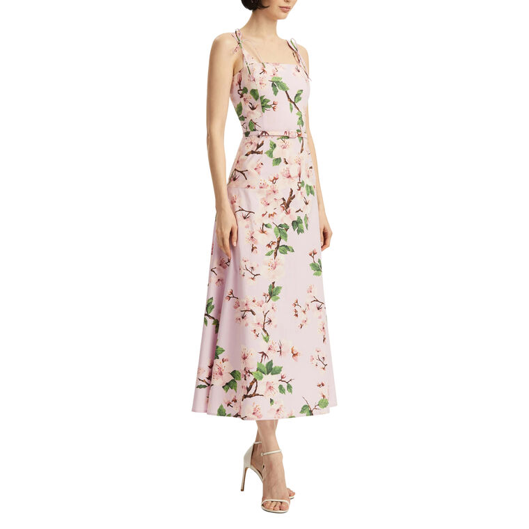 Cherry Blossom Cotton Poplin Midi Dress image number null