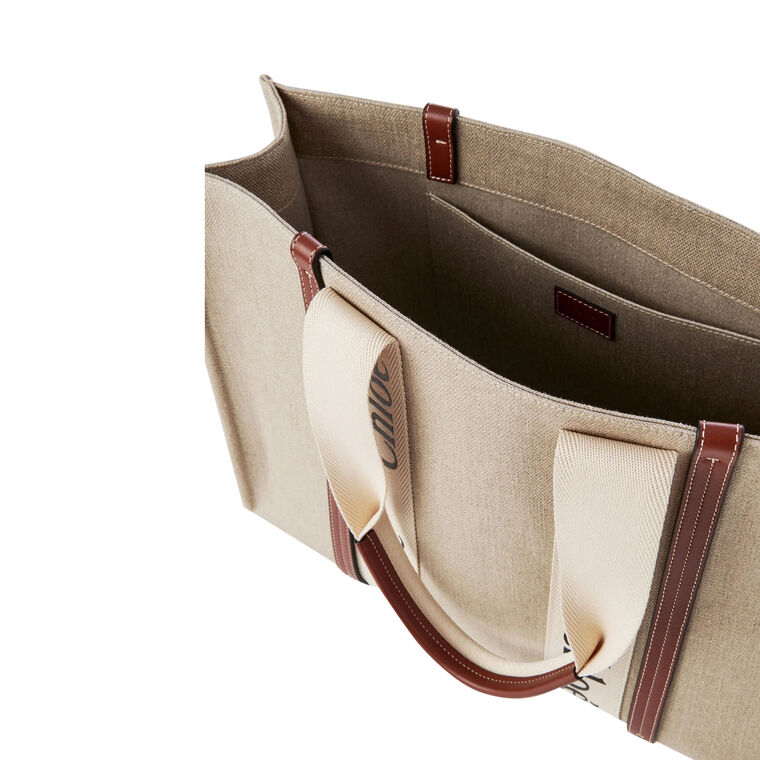 Large Woody Tote Bag In Linen image number null