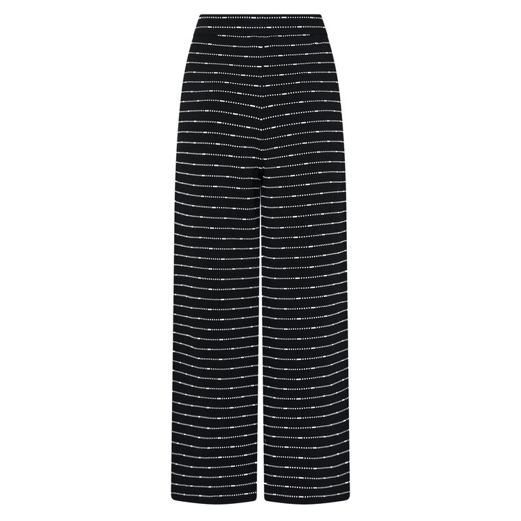 Lettie Striped Knit Cropped Wide-Leg Pants image number null