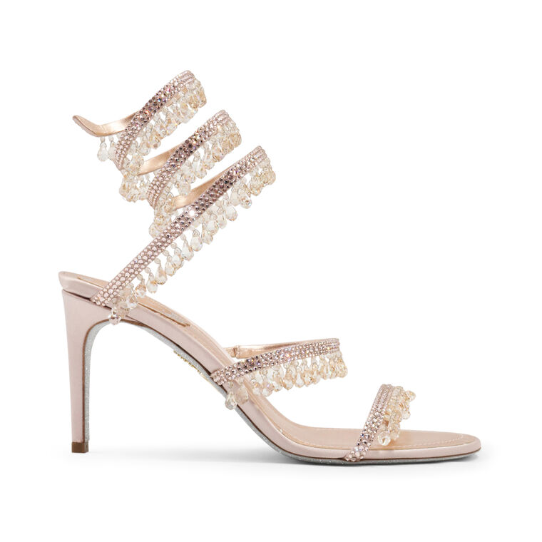 Chandelier Satin Ankle Wrap Sandal image number null