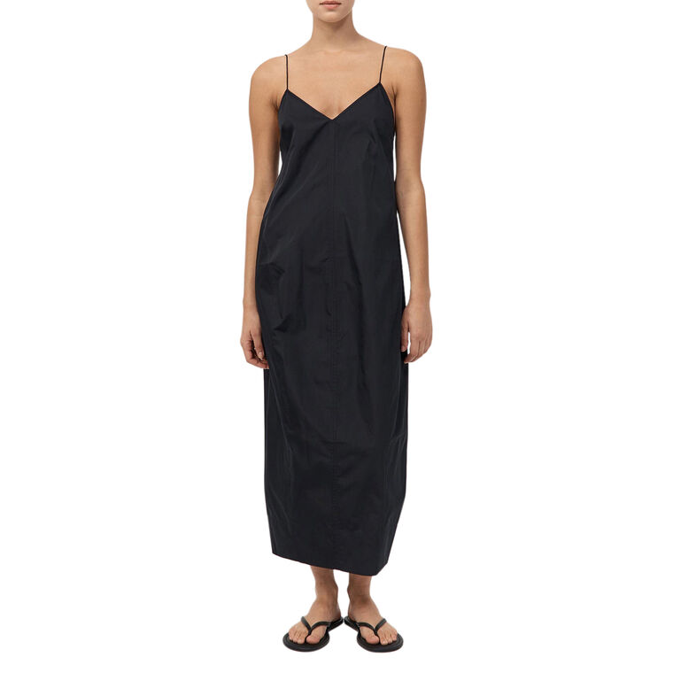 Paper Taffeta Cocoon Sleeveless Midi Dress image number null