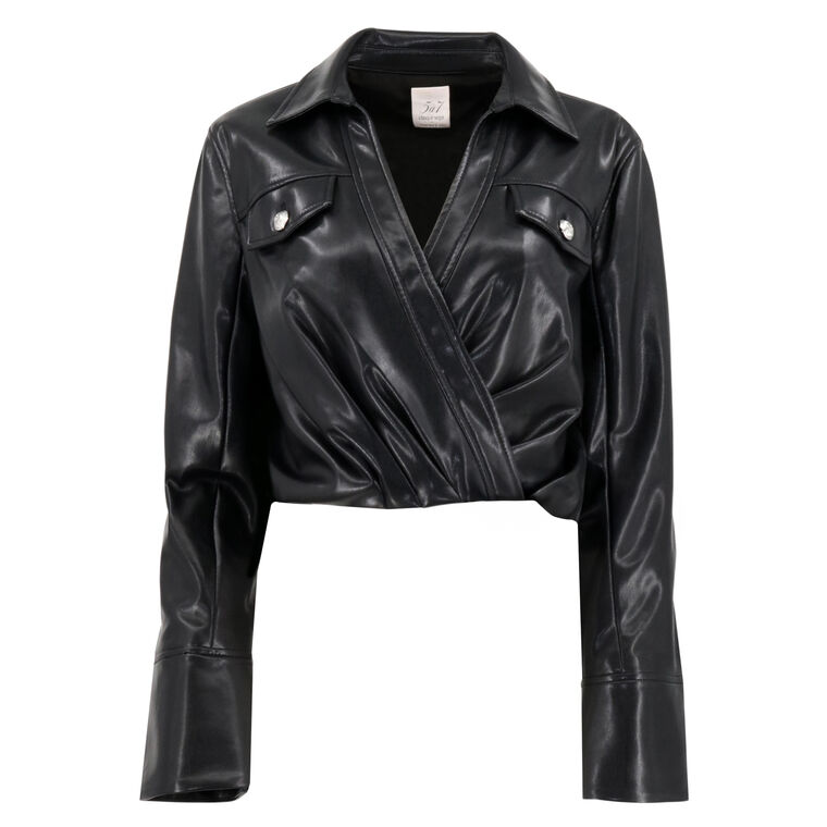 Veronique Faux Leather Top image number null
