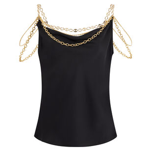 Eight Signature Chain Sleeve Embellished Top