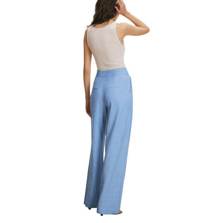 Heyser High-Rise Wide-Leg Pinstripe Pant image number null
