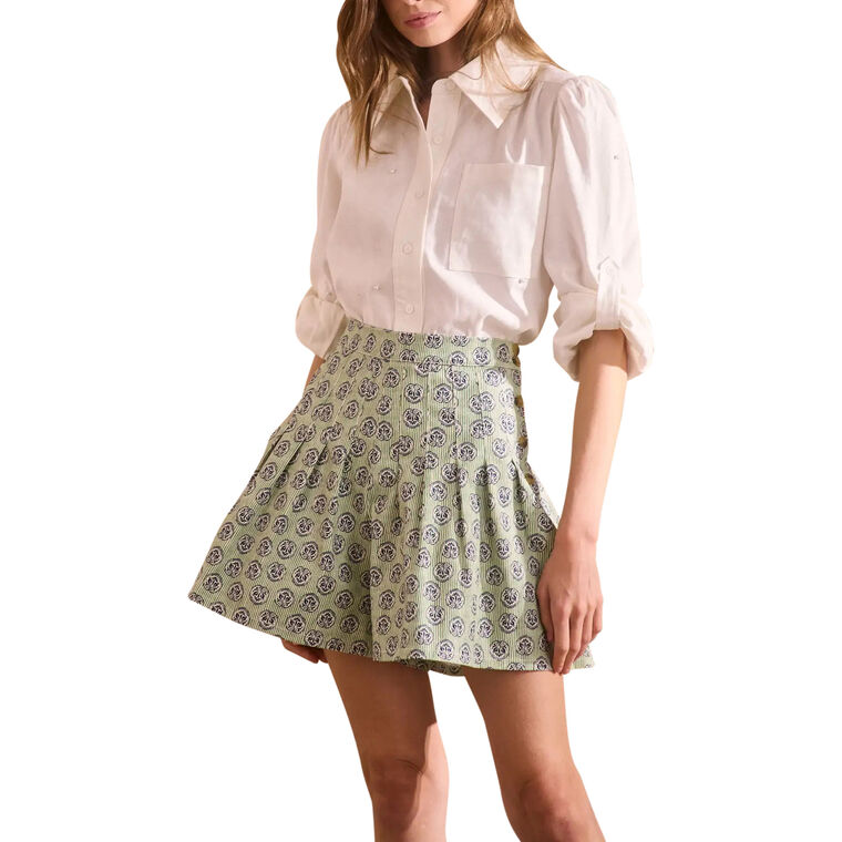 Willa Pleated Patterned Shorts image number null