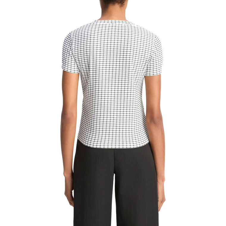 Short Sleeve Crew Neck Smocked T-Shirt image number null