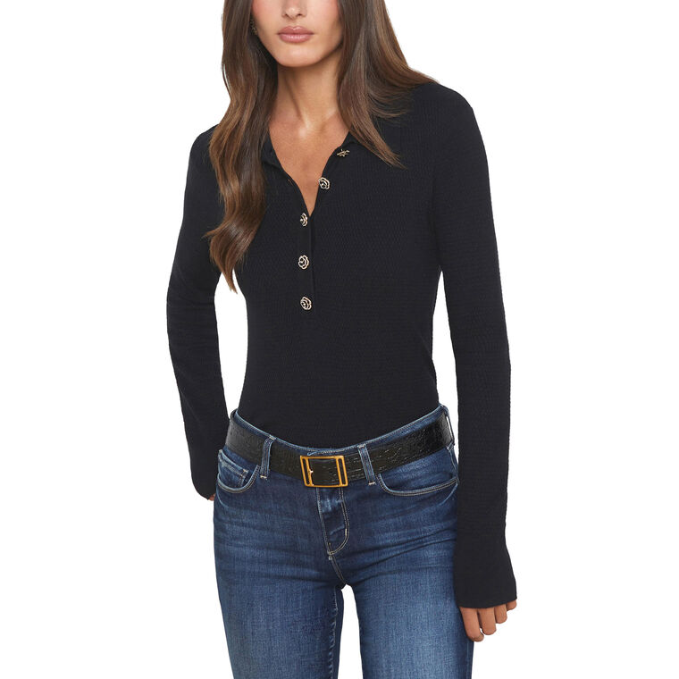 Sterling Jeweled Collar Sweater image number null