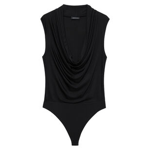 Jeanette Sleeveless Cowl-Neck Bodysuit