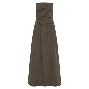 Gathered Strapless Tie Back Dress