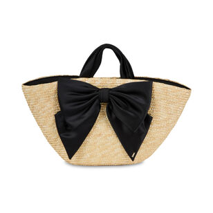 Carlotta Natural Straw Large Tote With Bow