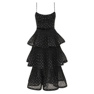 Sleeveless Pleated Tiered Midi Dress