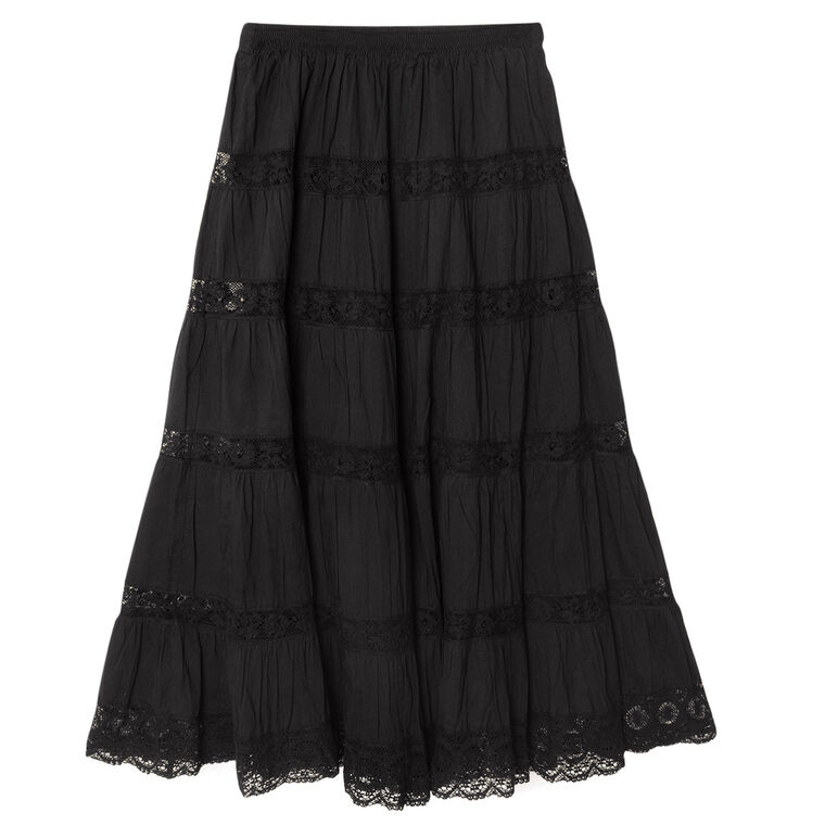 Amore Lace Trim Midi Skirt image number null