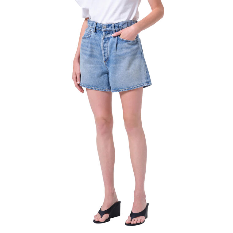 Lyonne High-Rise Denim Short image number null