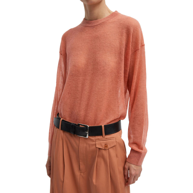 Sheer Sweater Crewneck Easy Pullover image number null