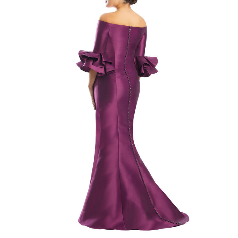 Off Shoulder Gown With Flounce Sleeve image number null