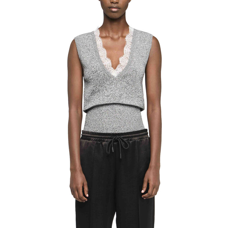 Lace Trim V-Neck Vest image number null
