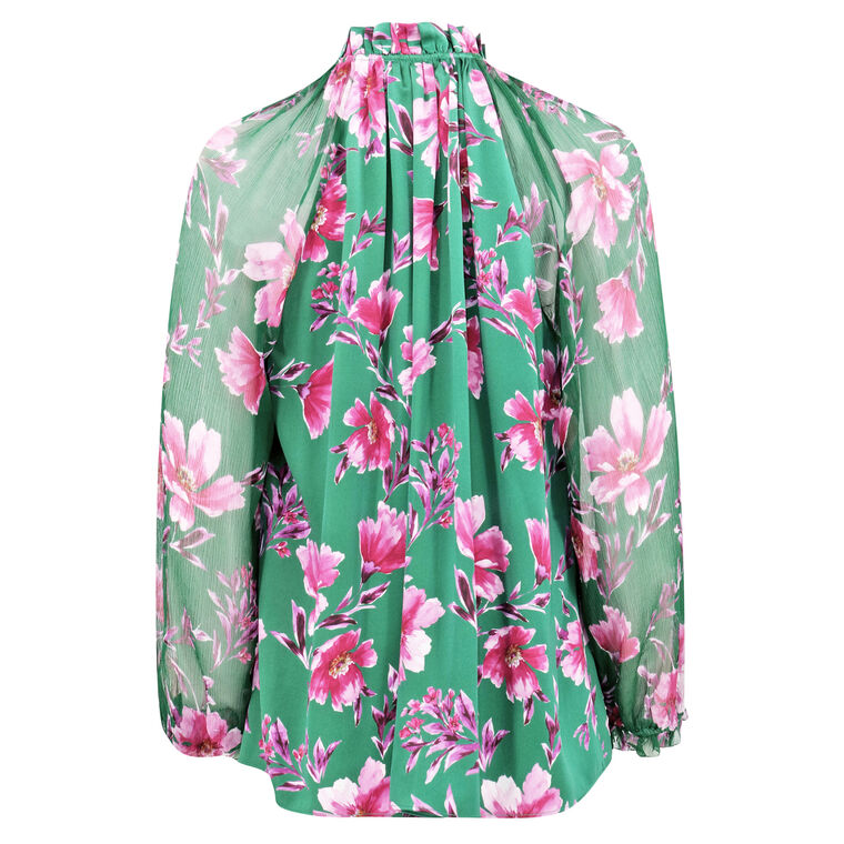 Karla Silk Ruffled Collar Blouse image number null