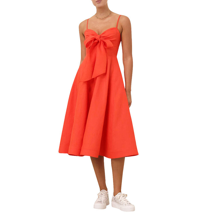 Crush Tie Front Midi Dress image number null