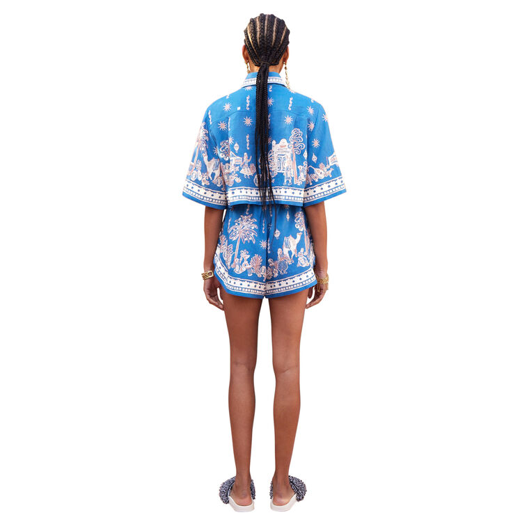 Acacia Cropped Button-Front Shirt image number null