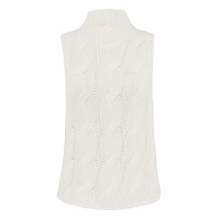 Salvia Sleeveless Cable Turtleneck