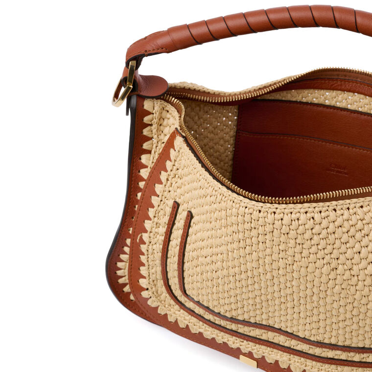 Small Marcie Shoulder Bag In Raffia-Effect image number null