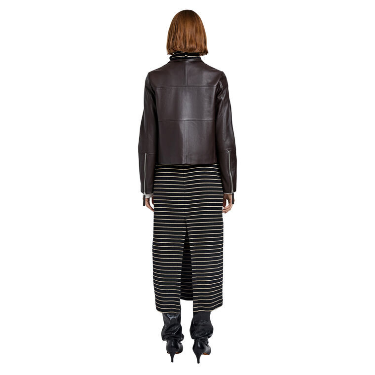 Annabel Point Collar Jacket In Leather image number null