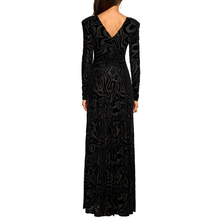 April Burnout Long Sleeve Maxi Dress image number null