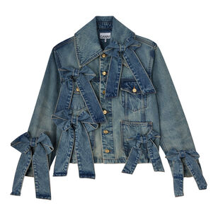 Tint Bow-Detail Rigid Denim Jacket