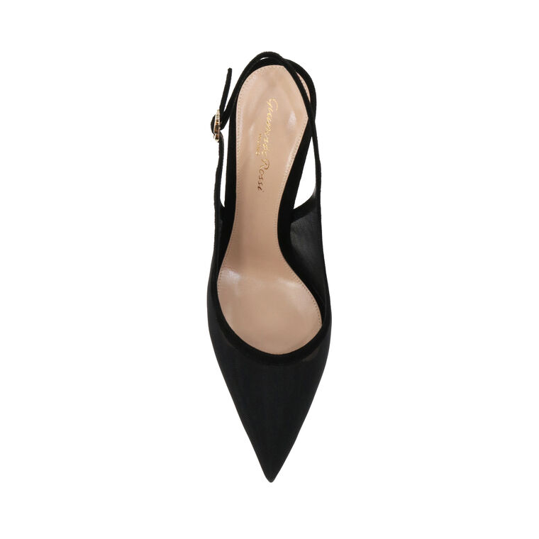 Suede Trim Organza 95mm Slingback Pumps image number null